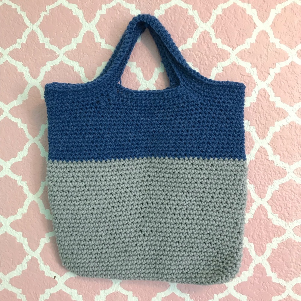 Handmade crochet carry-all tote bag